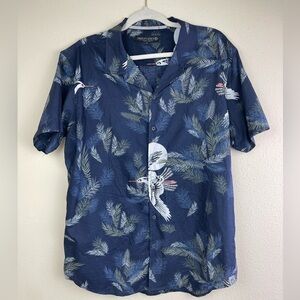 Free Planet Blue‎ Button Down Men's Shirt Size XL